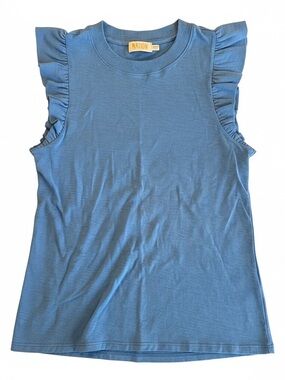 Nation LTD Dusty Blue Ruffle Sleeve Tank Top